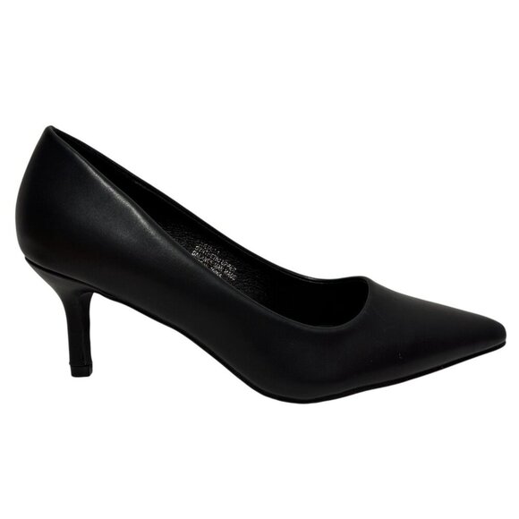 CHASE+CHLOE / Julian-1 / Black / Faux Leather / Pointed / Toe / Pumps With 2.5" - Picture 1 of 8